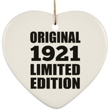 103rd Birthday Original 1921 Limited Edition - Heart Ornament