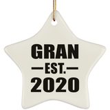 Gran Established EST. 2020 - Star Ornament