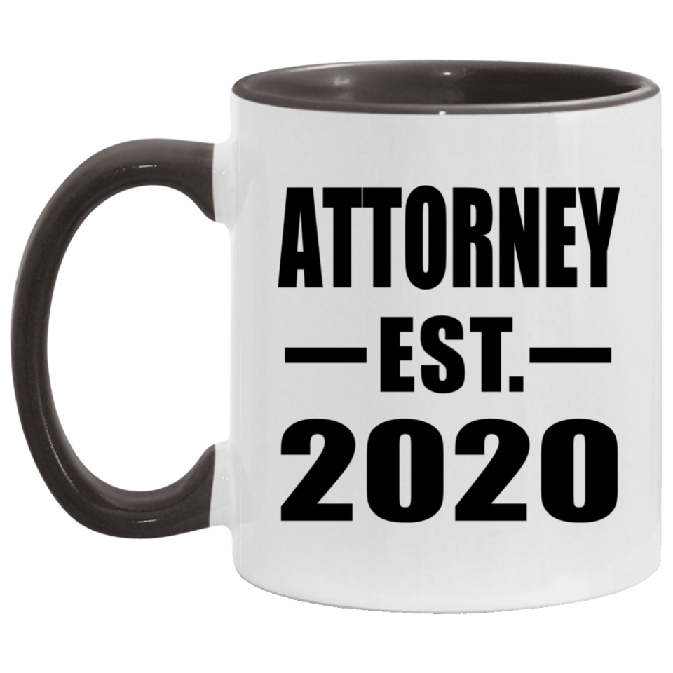 Attorney Established EST. 2020 - 11oz Accent Mug Black