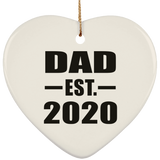 Dad Established EST. 2020 - Heart Ornament