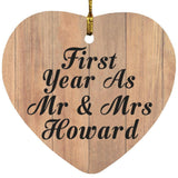 First Year As Mr & Mrs Howard - Heart Ornament C