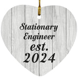 Stationary Engineer Established Est. 2024 - Heart Ornament F