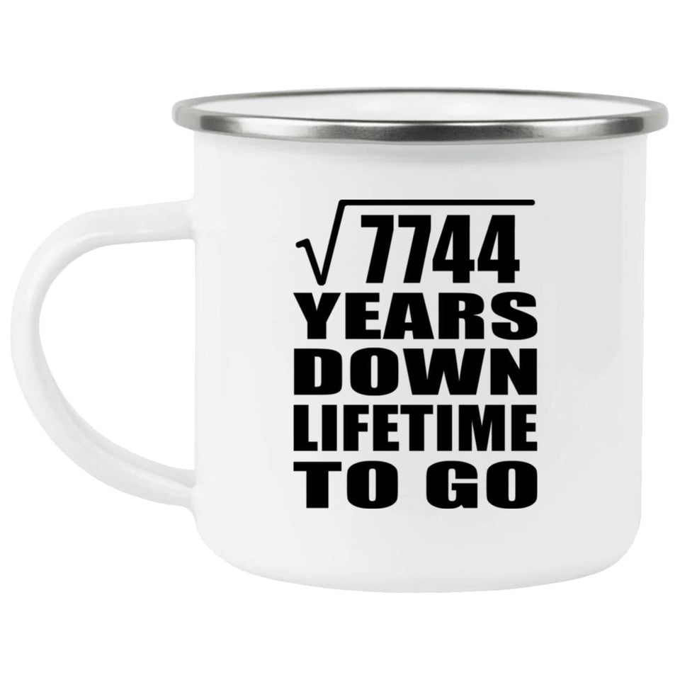 88th Anniversary Square Root of 7744 Years Lifetime To Go - 12oz Camping Mug