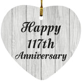 Happy 117th Anniversary - Heart Ornament F