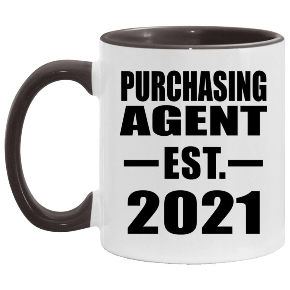 Purchasing Agent Established EST. 2021 - 11oz Accent Mug Black