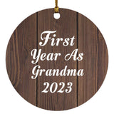 First Year As Grandma 2023 - Circle Ornament D