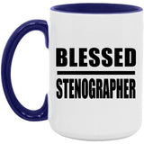 Blessed Stenographer - 15oz Accent Mug Purple