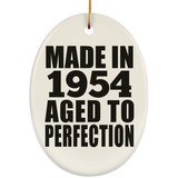 70th Birthday Made In 1954 Aged to Perfection - Oval Ornament