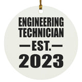 Engineering Technician Established EST. 2023 - Circle Ornament