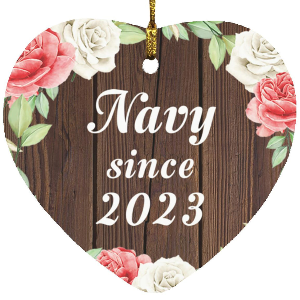 Navy Since 2023 - Heart Ornament A