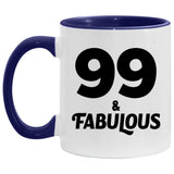 99th Birthday 99 & Fabulous - 11oz Accent Mug Purple