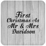 First Christmas As Mr & Mrs Davidson - Drink Coaster F