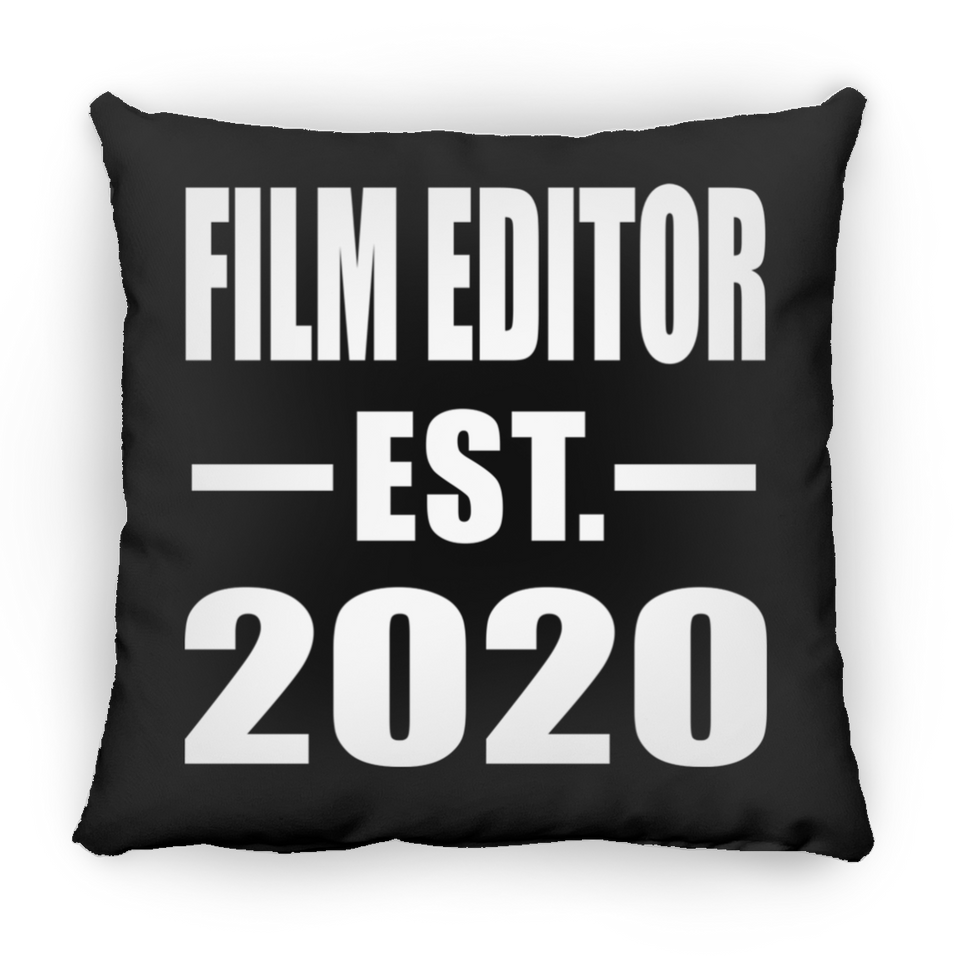 Film Editor Established EST. 2020 - Throw Pillow Black