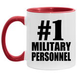 Number One #1 Military Personnel - 11oz Accent Mug Red