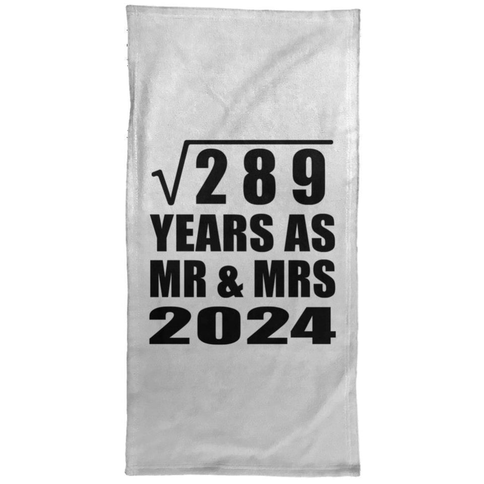 17th Anniversary Square Root of 289 Years As Mr & Mrs 2024 - Hand Towel