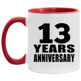 13th Anniversary 13 Years - 11oz Accent Mug Red