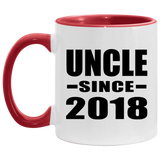 Uncle Since 2018 - 11oz Accent Mug Red