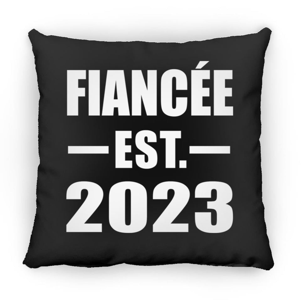 Fiancee Established EST. 2023 - Throw Pillow Black