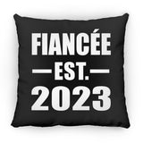Fiancee Established EST. 2023 - Throw Pillow Black