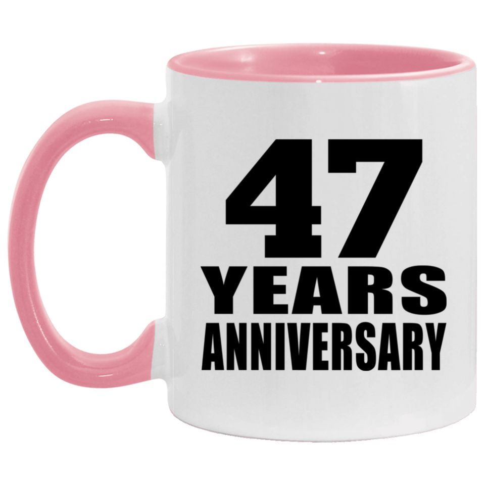47th Anniversary 47 Years - 11oz Accent Mug Pink