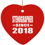 Stenographer Since 2018 - Heart Ornament