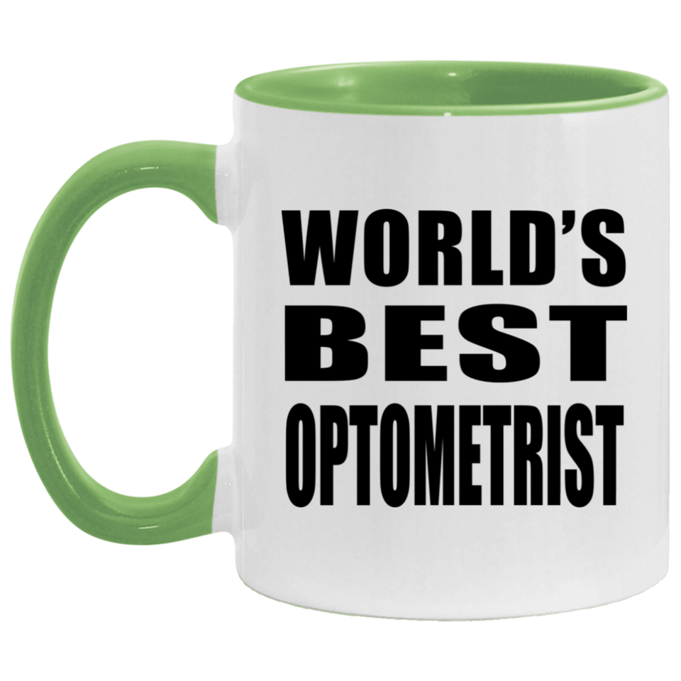 World's Best Optometrist - 11oz Accent Mug Green