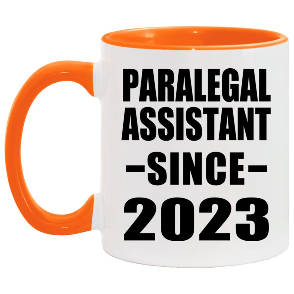Paralegal Assistant Since 2023 - 11oz Accent Mug Orange