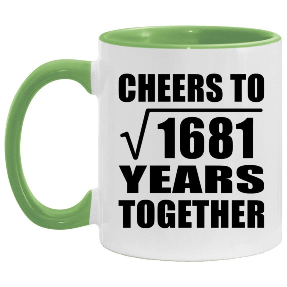 41st Anniversary Cheers To Square Root of 1681 Years Together - 11oz Accent Mug Green