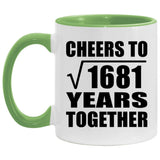 41st Anniversary Cheers To Square Root of 1681 Years Together - 11oz Accent Mug Green