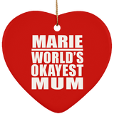 Marie World's Okayest Mum - Heart Ornament