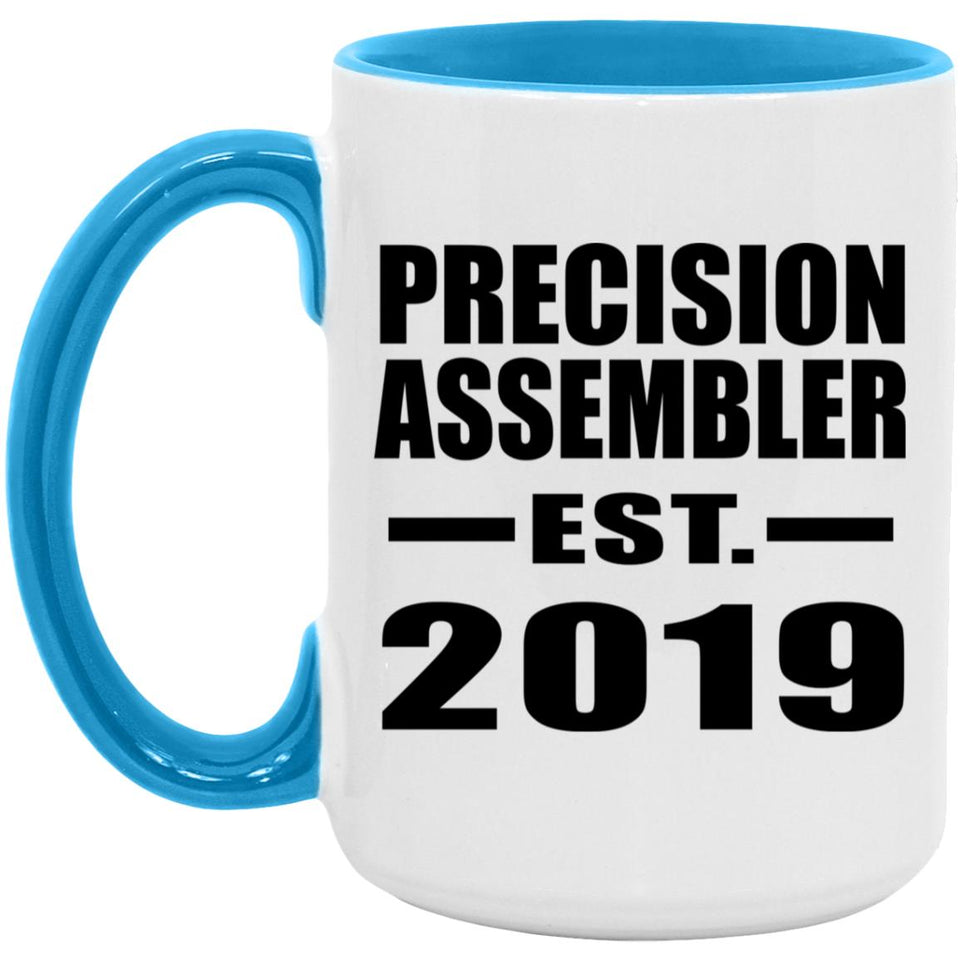 Precision Assembler Established EST. 2019 - 15oz Accent Mug Blue