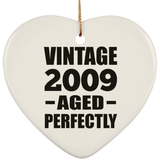 15th Birthday Vintage 2009 Aged Perfectly - Heart Ornament