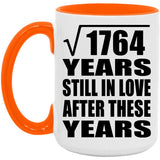 42nd Anniversary Square Root of 1764 Years Still In Love - 15oz Accent Mug Orange
