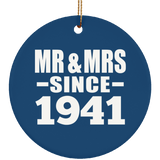 83rd Anniversary Mr & Mrs Since 1941 - Circle Ornament