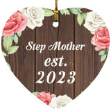 Step Mother Established Est. 2023 - Heart Ornament A