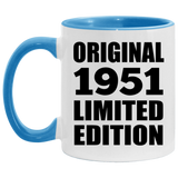 73rd Birthday Original 1951 Limited Edition - 11oz Accent Mug Blue