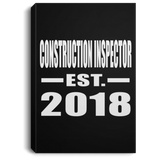 Construction Inspector Established EST. 2018 - Canvas Portrait