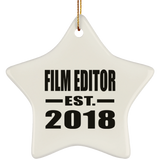 Film Editor Established EST. 2018 - Star Ornament