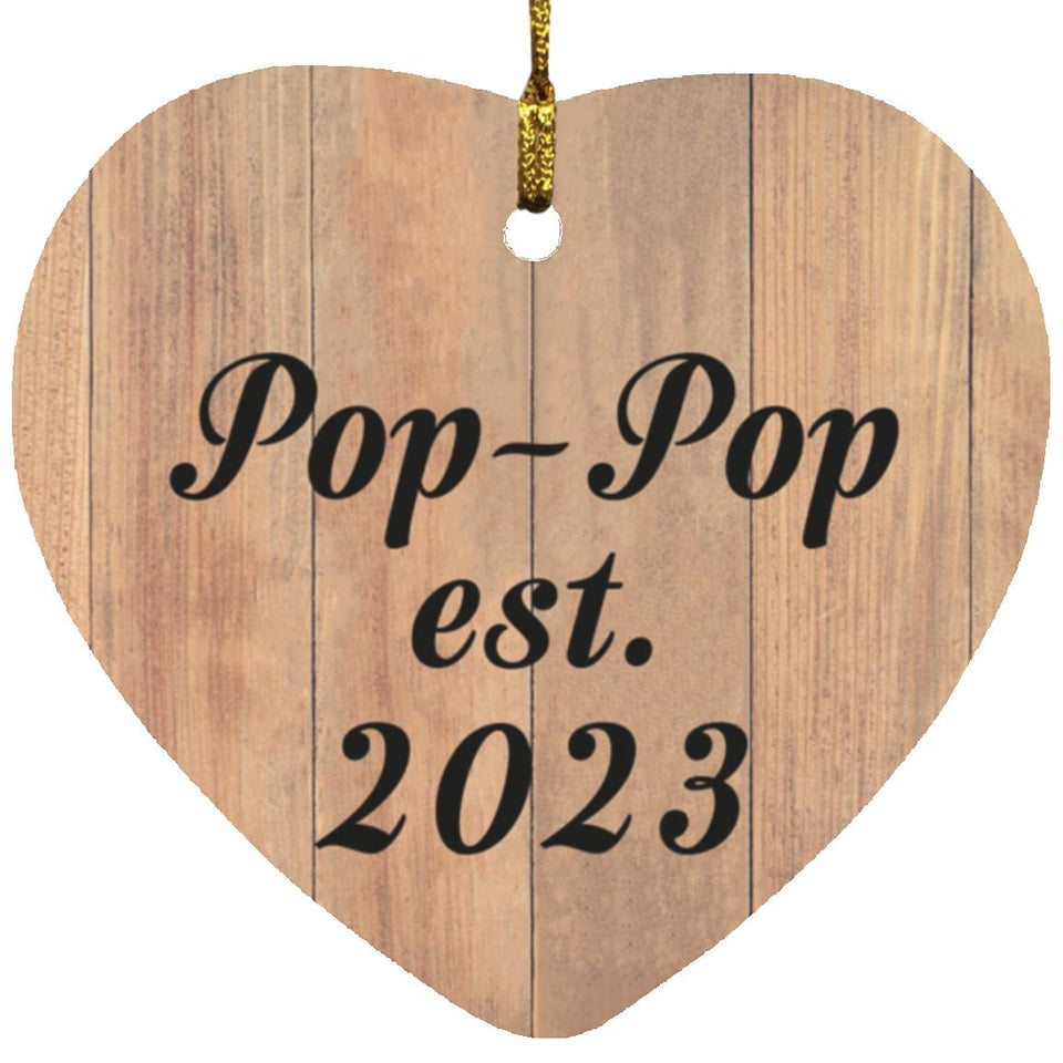 Pop-Pop Established EST. 2023 - Heart Ornament C