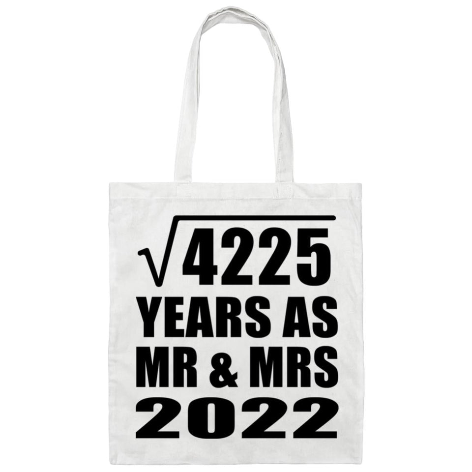65th Anniversary Square Root of 4225 Years As Mr & Mrs 2022 - Tote Bag White
