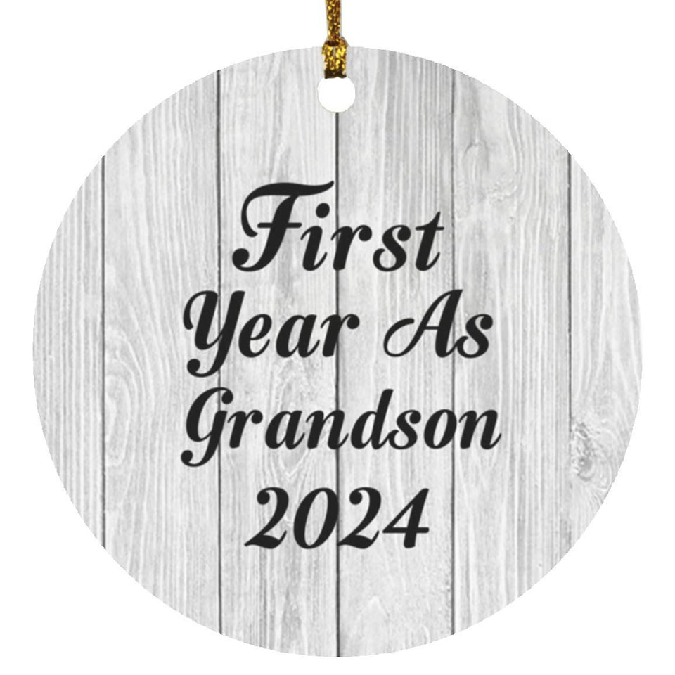 First Year As Grandson 2024 - Circle Ornament F