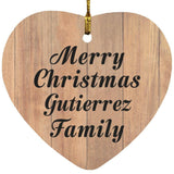 Merry Christmas Gutierrez Family - Heart Ornament C