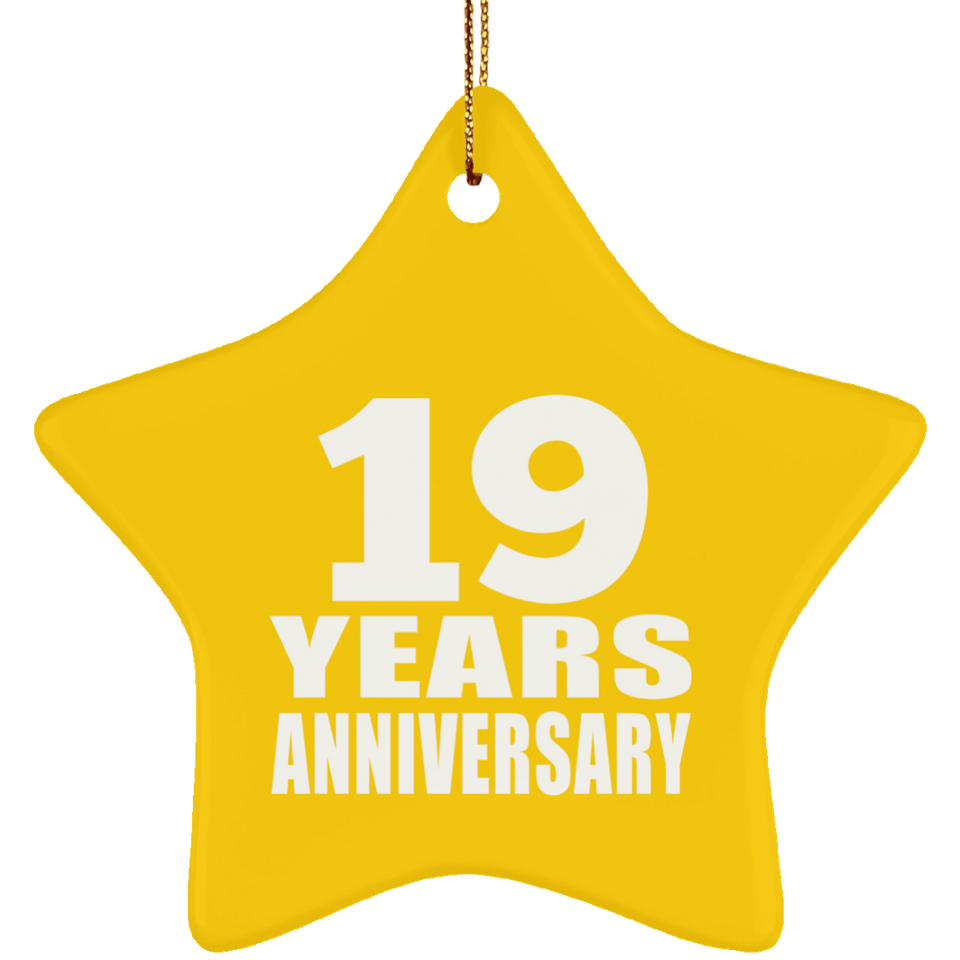 19th Anniversary 19 Years - Star Ornament