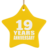 19th Anniversary 19 Years - Star Ornament