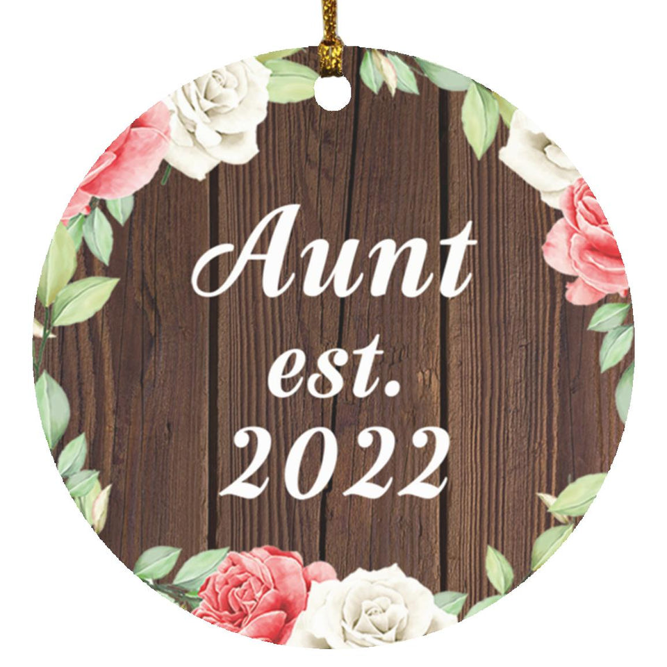 Aunt Established Est. 2022 - Circle Ornament A