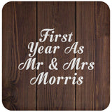 First Year As Mr & Mrs Morris - Drink Coaster D