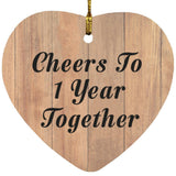 1st Anniversary Cheers To 1 Year Together - Heart Ornament C