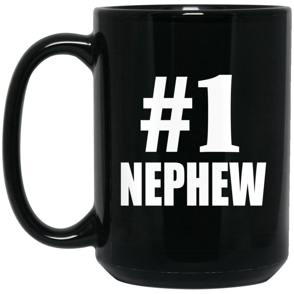 Number One #1 Nephew - 15 Oz Coffee Mug Black