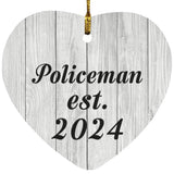 Policeman Established Est. 2024 - Heart Ornament F