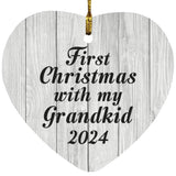 First Christmas With My Grandkid 2024 - Heart Ornament F